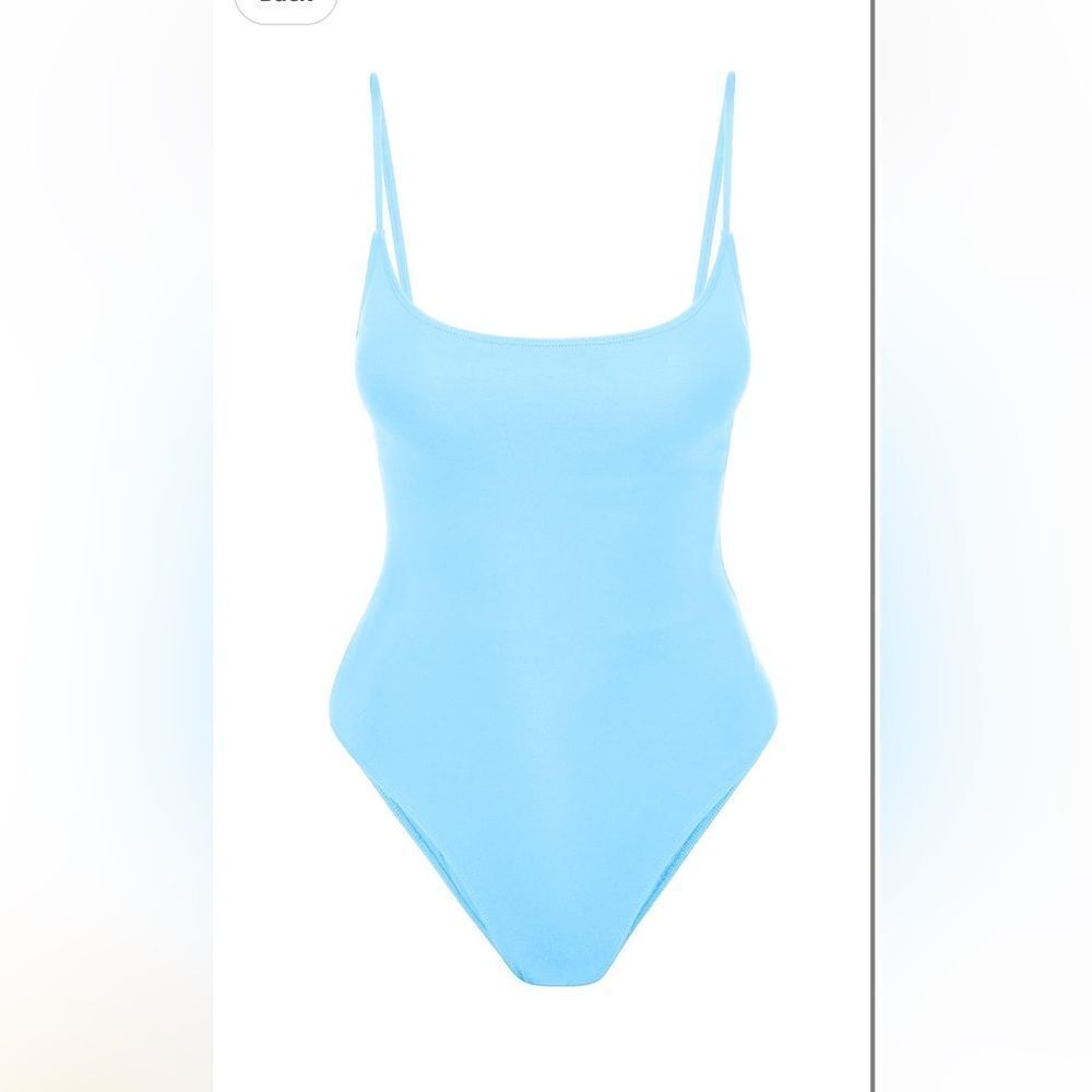 Narecte One Piece Bathing Suit  Tummy Control High Cut  Sky Blue L NWOT